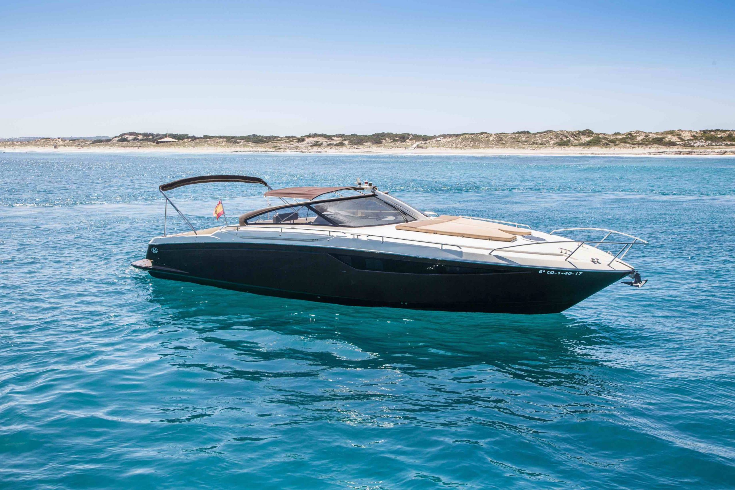 Bad Ass Baia One 44 is a 14m yacht fully-equipped for a great vacation in the Balearic Islands.