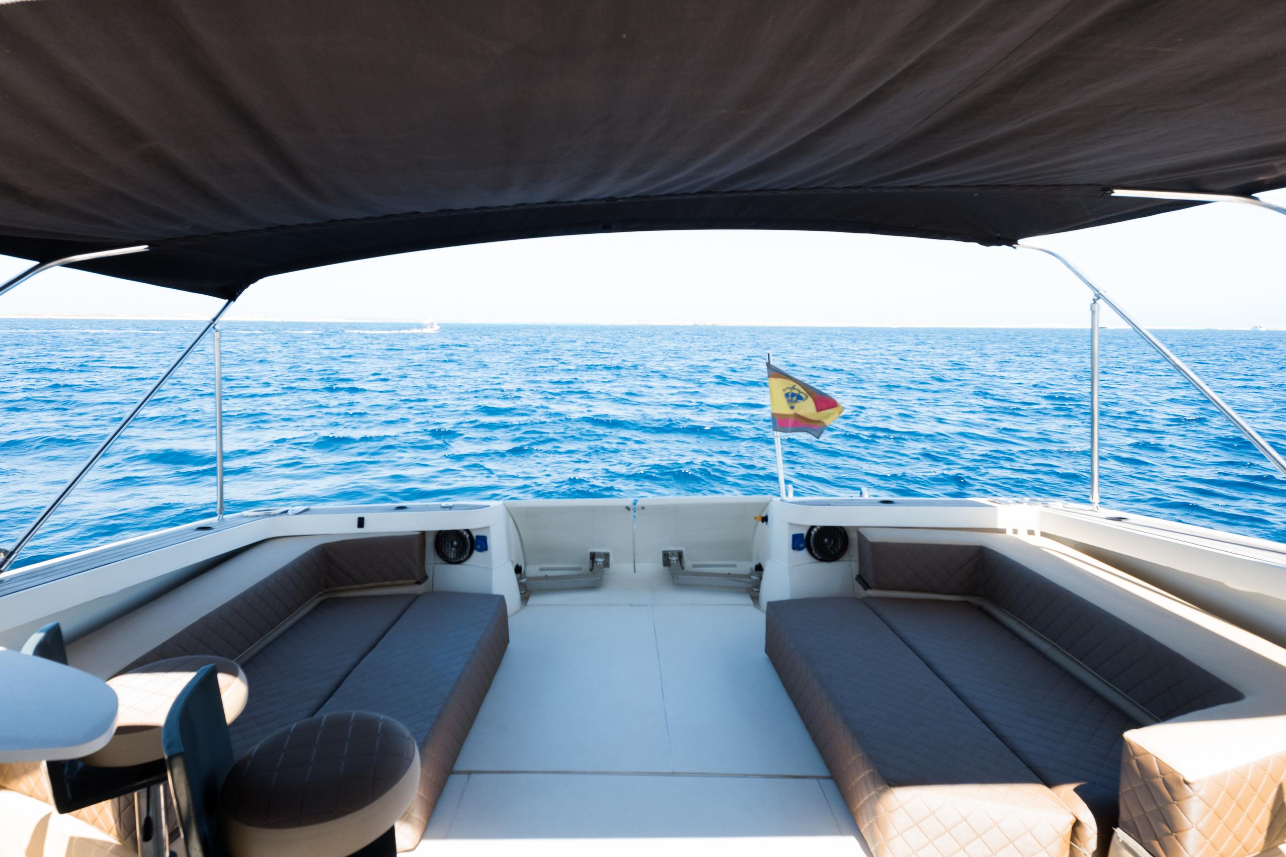 Bad Ass Baia One 44 is a 14m yacht fully-equipped for a great vacation in the Balearic Islands.