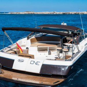 Bad Ass Baia One 44 is a 14m yacht fully-equipped for a great vacation in the Balearic Islands.