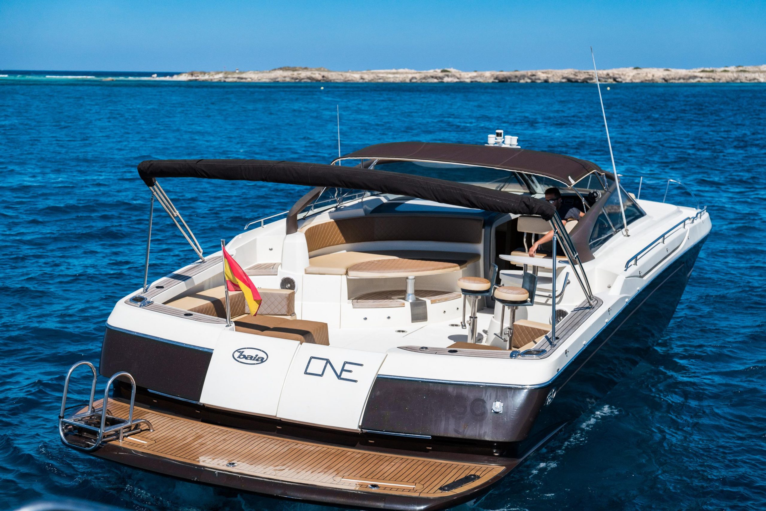 Bad Ass Baia One 44 is a 14m yacht fully-equipped for a great vacation in the Balearic Islands.