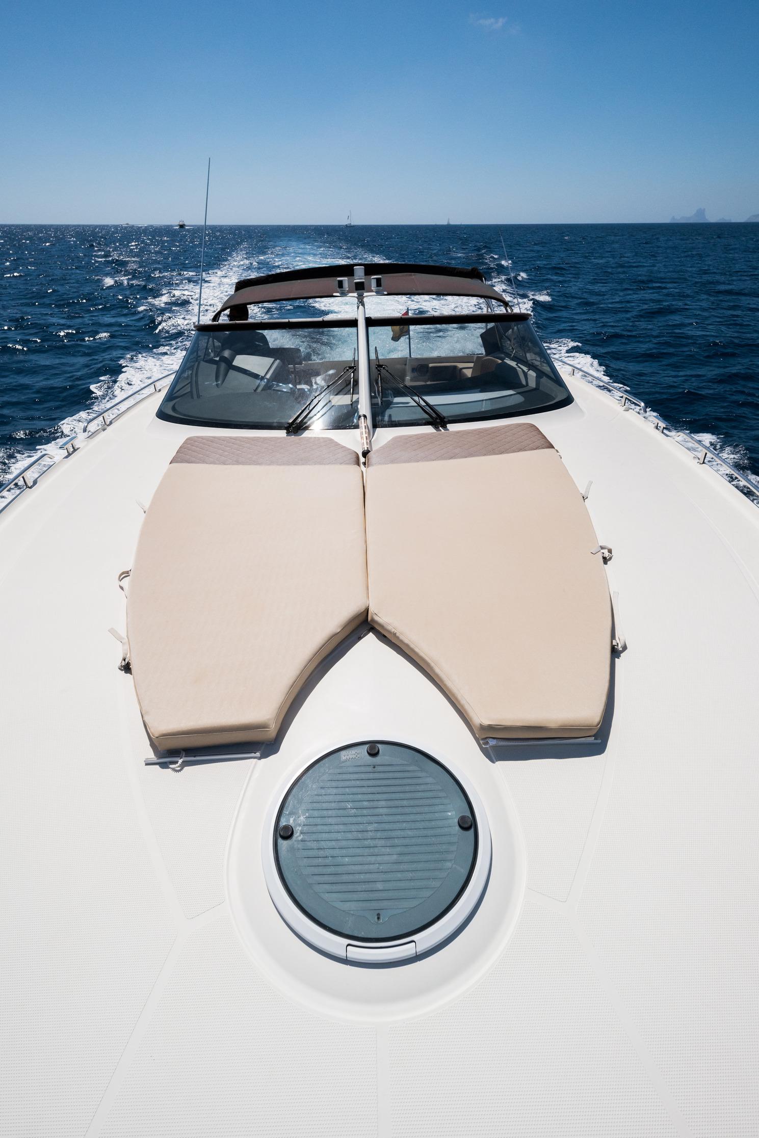 Bad Ass Baia One 44 is a 14m yacht fully-equipped for a great vacation in the Balearic Islands.